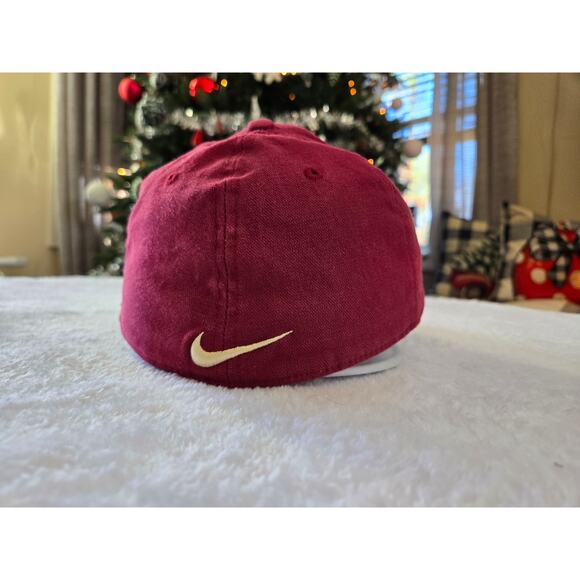 Nike Team Hat Florida State Seminoles Men’s OSFM Stretch Fitted Red FSU Cap - Picture 2 of 7